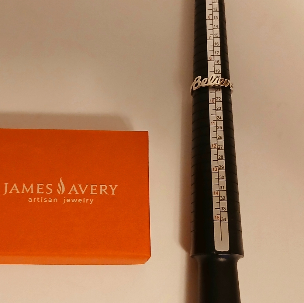 Retired James Avery Believe Ring Size 9